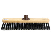 18" Newman and Cole Stiff PVC Broom Head with Plastic Socket and Wooden Handle